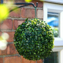 27cm Solar Powered Topiary Ball Flower Lights Garden Light 20 LED Green Outdoor Hanging Basket Ball