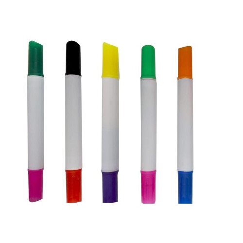 Assorted Colour Fiber Tip Pen Double Ended School Office Art craft Back 1