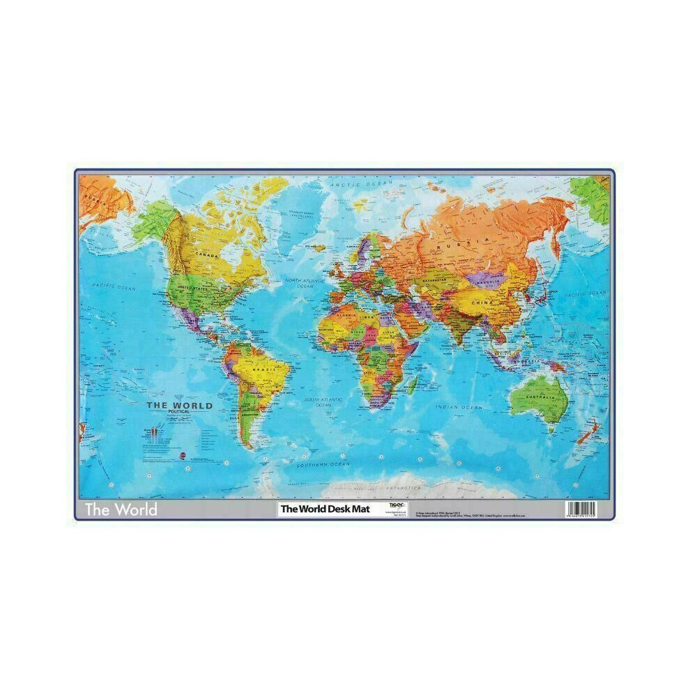 World Desk Mat School Office Pad Map Atlas Protective Mouse Earth Surface Learn