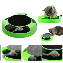 CAT KITTEN CATCH THE MOUSE PLUSH MOVING TOY SCRATCHING CLAW CARE MAT PLAY TOY