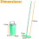 SPLASH FREE GREEN FLAT HEAD MICROFIBRE MOP BUCKET WITH HANDLE 360° ROTATE HEAD 6