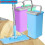 SPLASH FREE GREEN FLAT HEAD MICROFIBRE MOP BUCKET WITH HANDLE 360° ROTATE HEAD 7