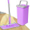 SPLASH FREE GREEN FLAT HEAD MICROFIBRE MOP BUCKET WITH HANDLE 360° ROTATE HEAD 2