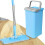 SPLASH FREE GREEN FLAT HEAD MICROFIBRE MOP BUCKET WITH HANDLE 360° ROTATE HEAD 8