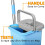 SPLASH FREE GREEN FLAT HEAD MICROFIBRE MOP BUCKET WITH HANDLE 360° ROTATE HEAD 5