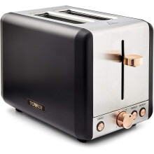 Black & Rose Gold Cavaletto 2 Slice Toaster, 6 Browning Settings