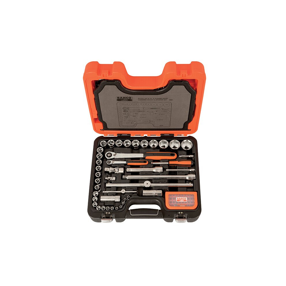 Bahco S95 1/4in & 1/2in Drive Socket & Mech Set of 95 Metric