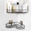 Corner Shower Shelf Holder Bathroom Kitchen Storage Rack Black Punch-Free 1