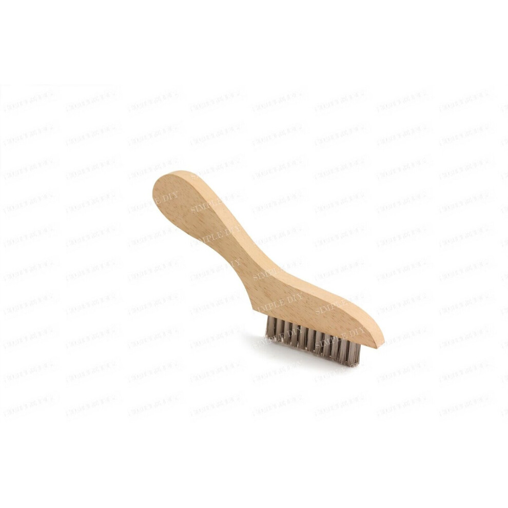 The Dustpan & Brush Store Small Hand Wire Brush Metal Steel Bristle Rust Paint Remover Scratch Grout Tool
