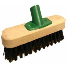 9" Stiff Deck Scrub Floor Scrubbing Brush Broom Head with Support Bracket