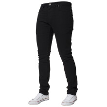 (Black, 40R) Kruze Mens Skinny Stretch Jeans Slim Fit Denim Pants