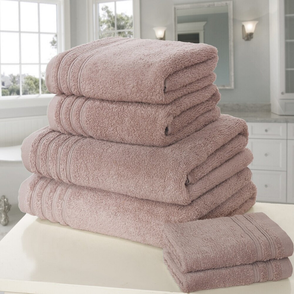 (Dusky Pink) So Soft Egyptian Cotton 6 Piece Towel Set