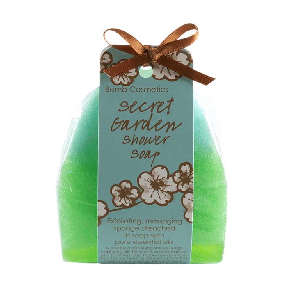 Bomb Cosmetics Secret Garden Soap Sponge Exfoliating Scented Body Wash