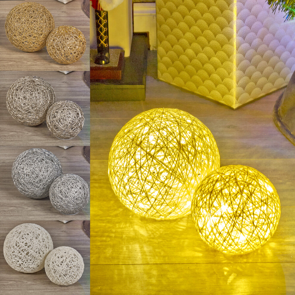 (Gold) Light Up Christmas Decoration Spheres LED