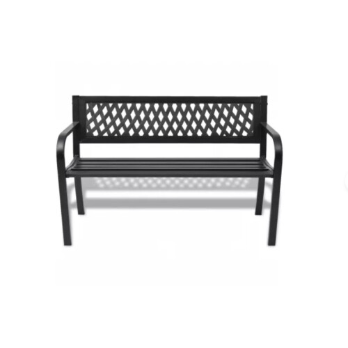VidaXL vidaXL Gartenbank 118 cm Stahl Schwarz 1