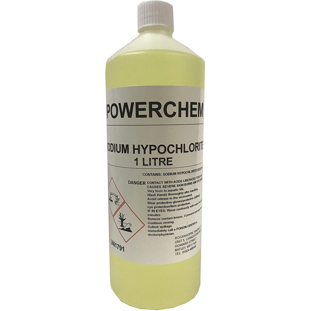 (1L) Sodium Hypochlorite 14-15% HIGH Strength Patio Block Paving Driveway Cleaner | Algae Weed Moss Mould Blackspot & Lichen Killer Remover