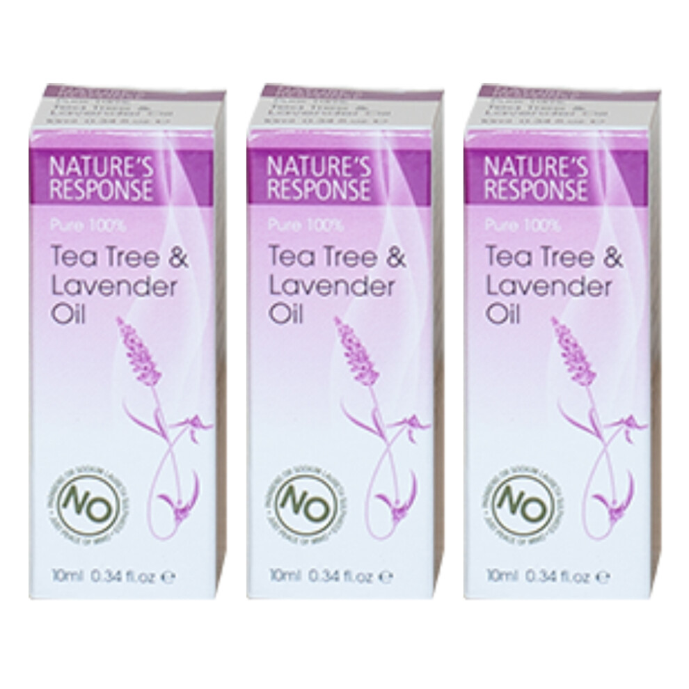 Nature's Response Tea Tree Oil with Lavender 10ml Multipack (x3) | 100% Pure & Natural | Helps to Promote Sleep & Reduce Restlessness