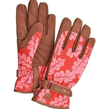 Burgon & Ball Oak Leaf Poppy Red Ladies Gardening Gloves Cushion Palm Love The Glove