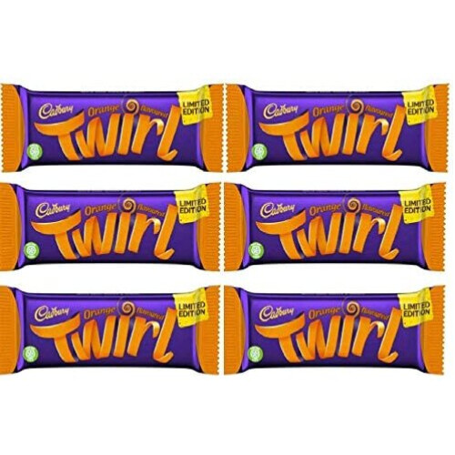 Cadbury 6 x Cadbury Twirl Orange Limited Edition Chocolate Bars