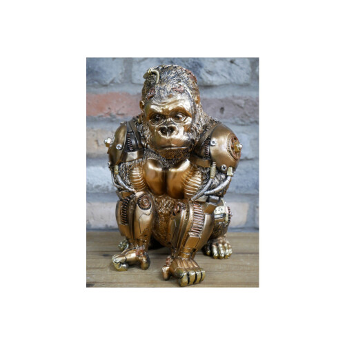 Steampunk Gorilla | Gold | Resin | 28 cm High 2