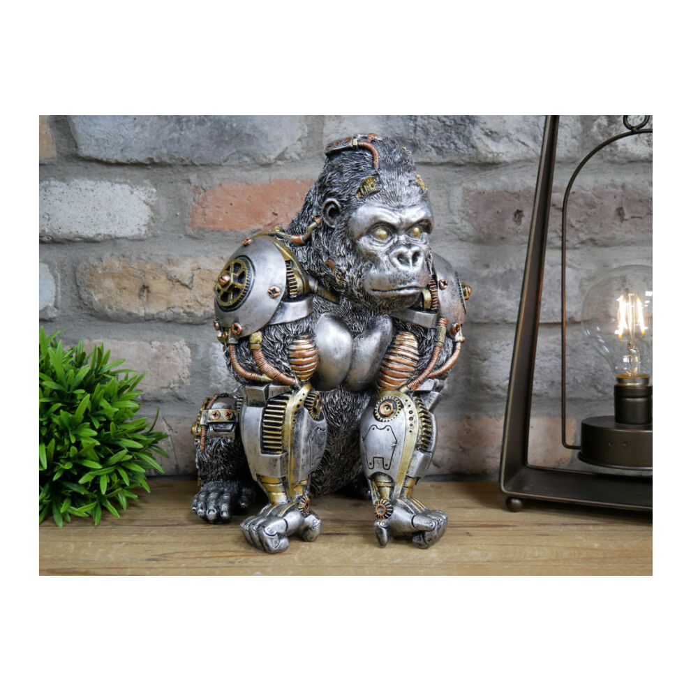 Steampunk Gorilla | Silver | Resin Ornament