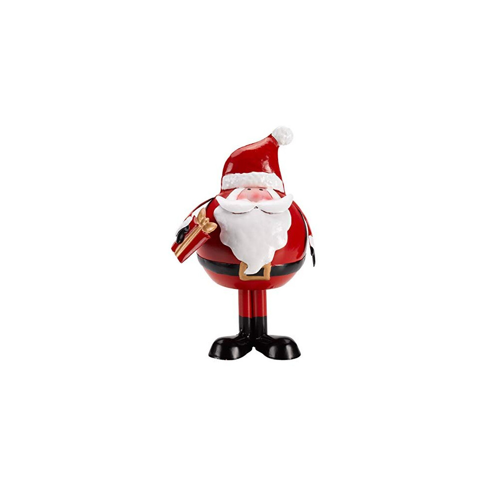 20cm Christmas Outdoor Large Wobbly Red Santa Claus Metal Figurine