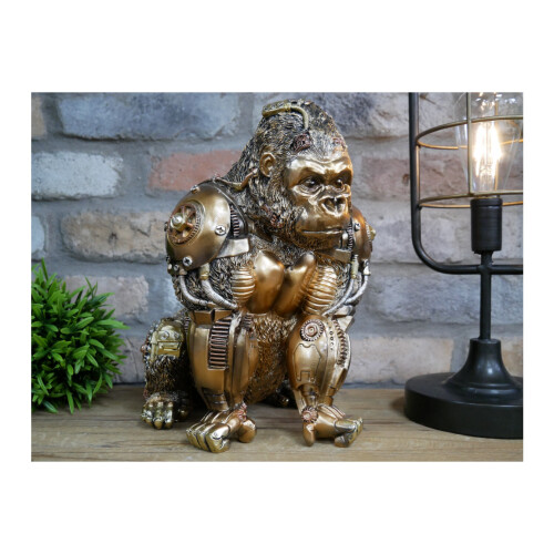 Steampunk Gorilla | Gold | Resin | 28 cm High