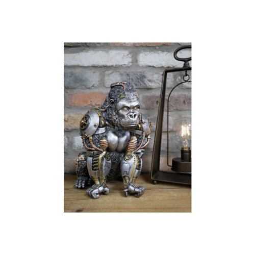 Steampunk Gorilla | Silver | Resin Ornament 1