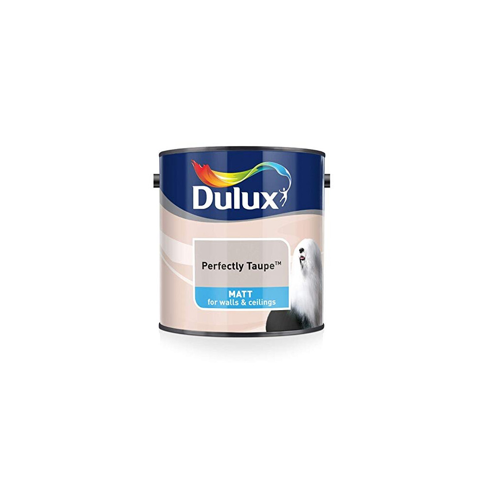 Dulux Matt Emulsion Paint For Walls And Ceilings - Perfectly Taupe 2.5L