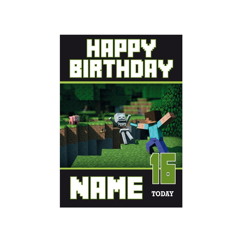 Minecraft Personalised Birthday Card