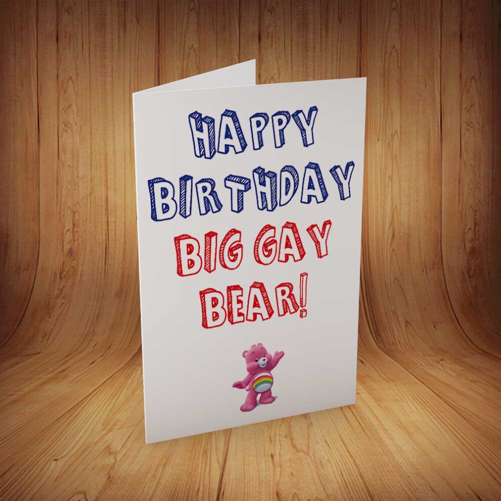 Happy Birthday Big Gay Bear Personalised Birthday Card