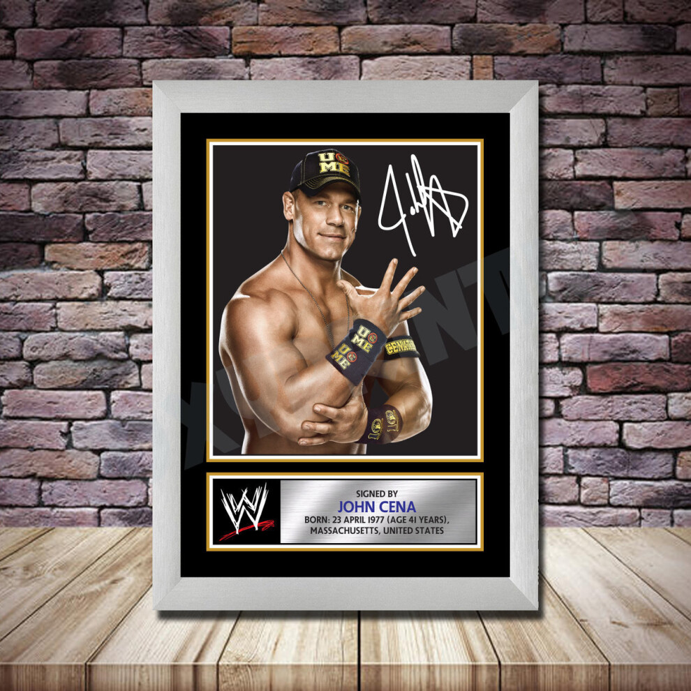 Personalised Signed Wrestling Celebrity Autograph print - John Cena 2 Framed or Print Only