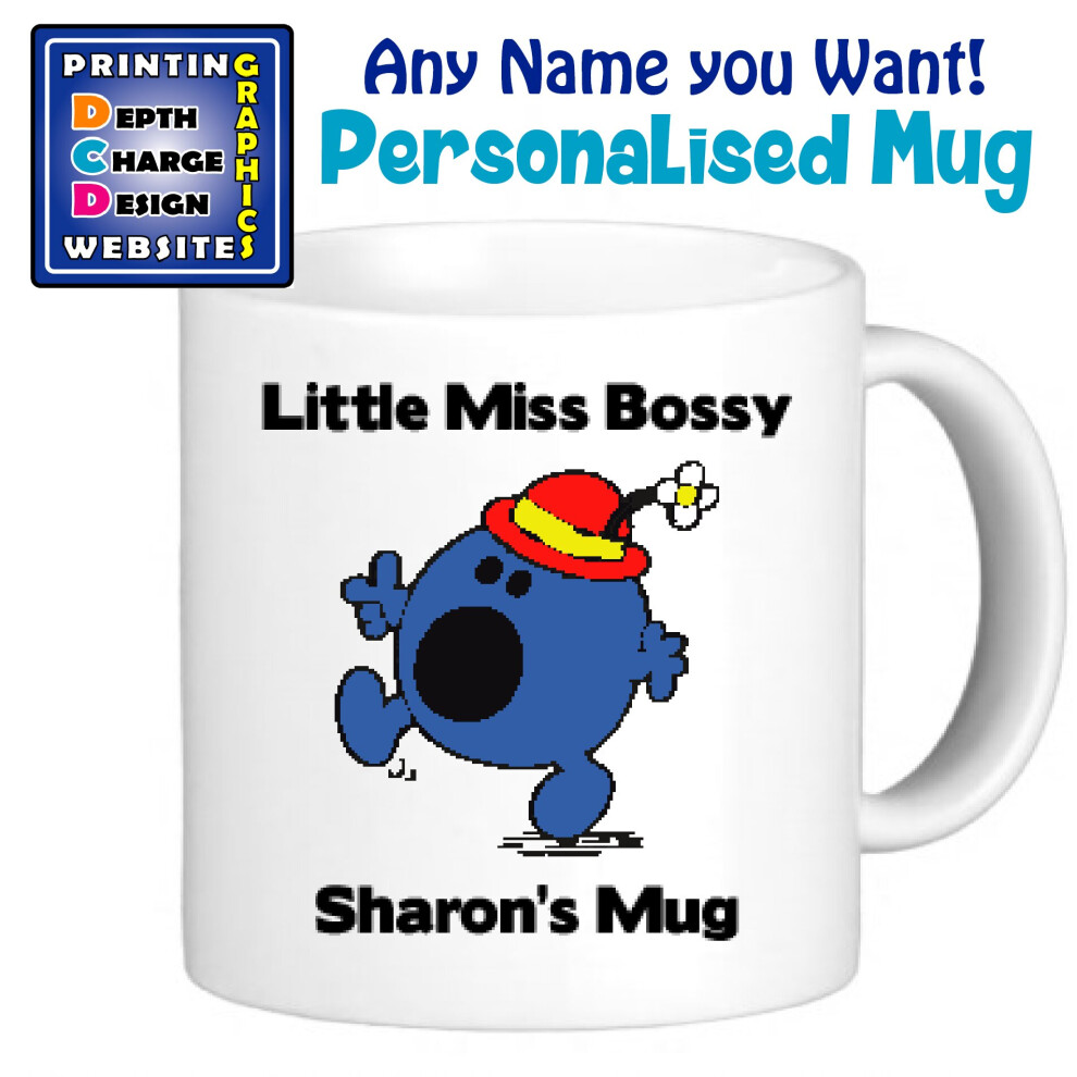 Miss Bossy Mug - Personalised Men or Miss Mugs - Perfect Goft Xmas Secret Santa - ANY NAME