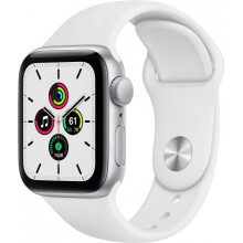 Apple Watch SE GPS Silver Aluminium White Sport Band - 40mm - Refurbished