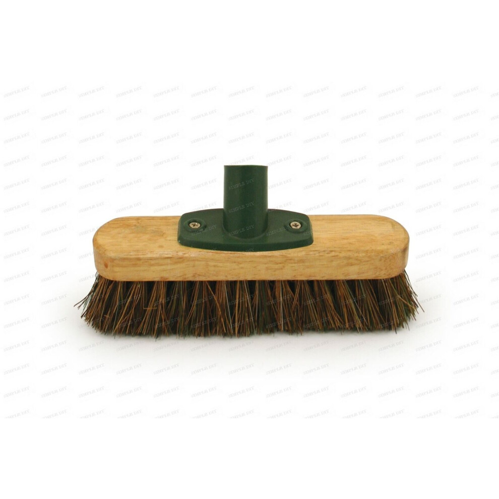The Dustpan & Brush Store 9" Deck Scrub Heavy Duty Stiff Floor Scrubbing Brush Sweeping Broom
