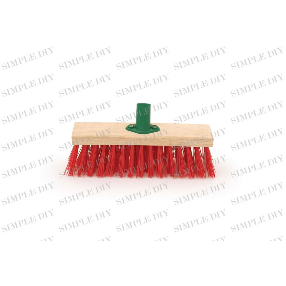 Heavy Duty Outdoor Sweeping Brush Yard Broom Stiff PVC Head with Support Bracket