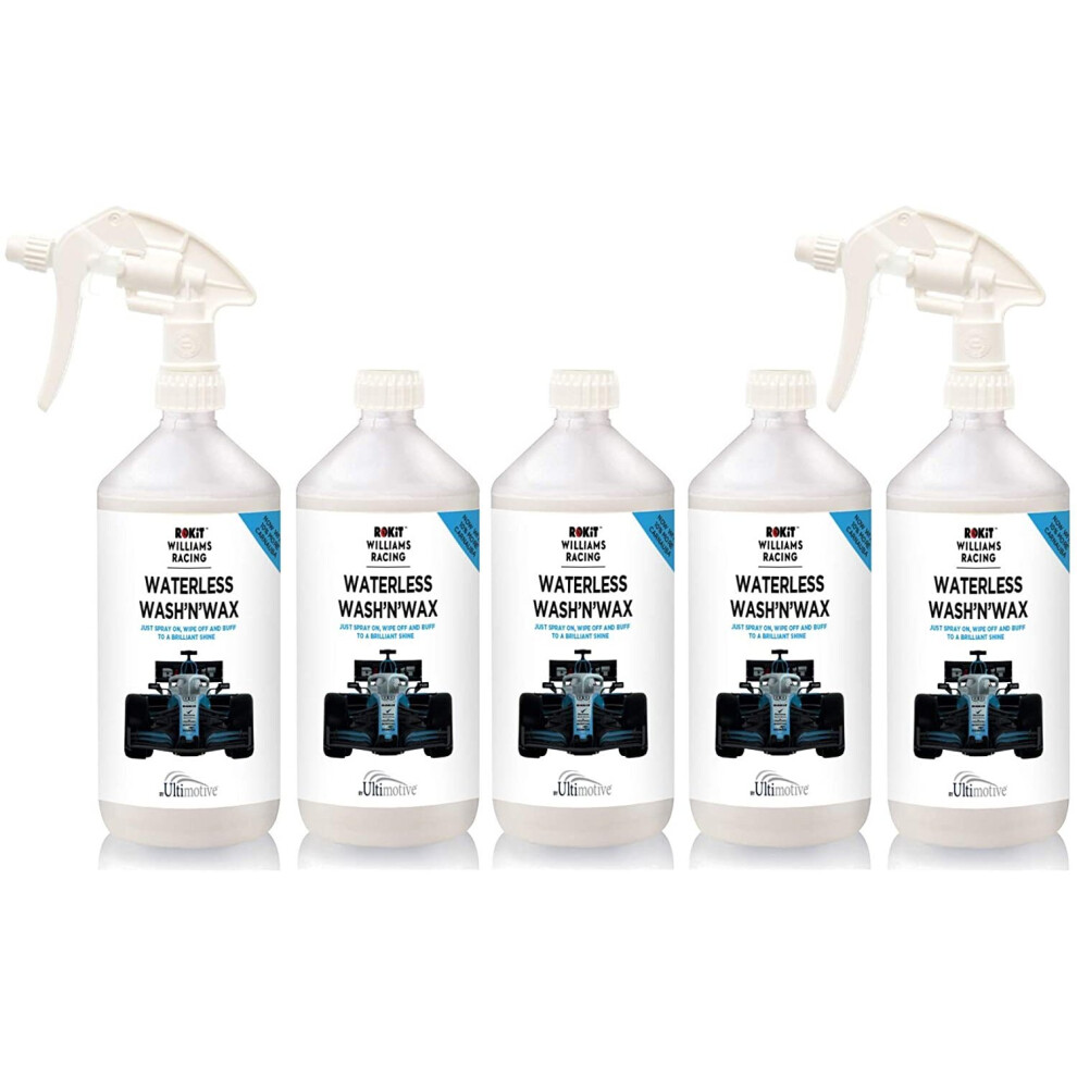 Williams Racing Waterless Wash & Wax 5 x 1L + 2 Trigger Sprays