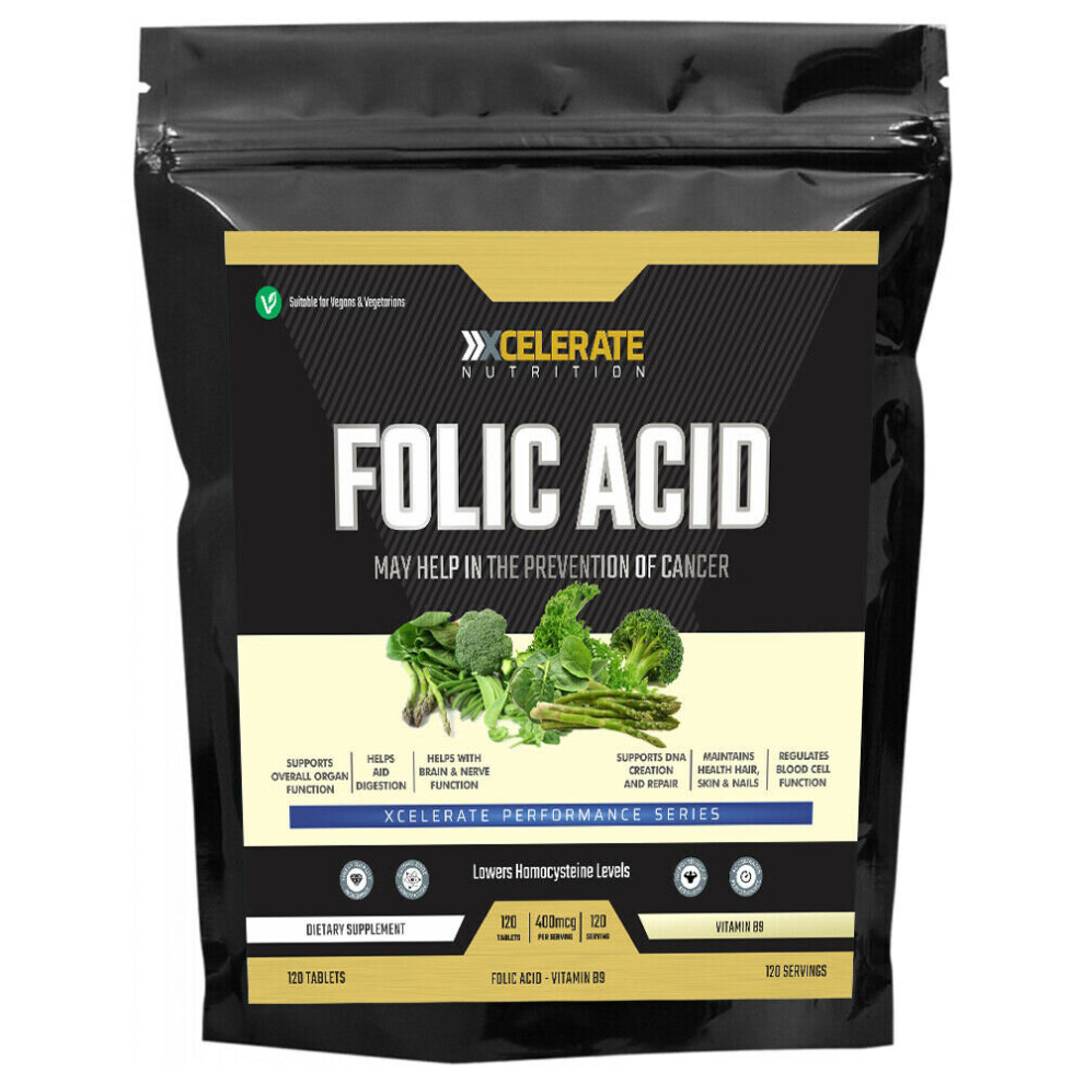 XCelerate Nutrition Folic Acid 120 Tablets