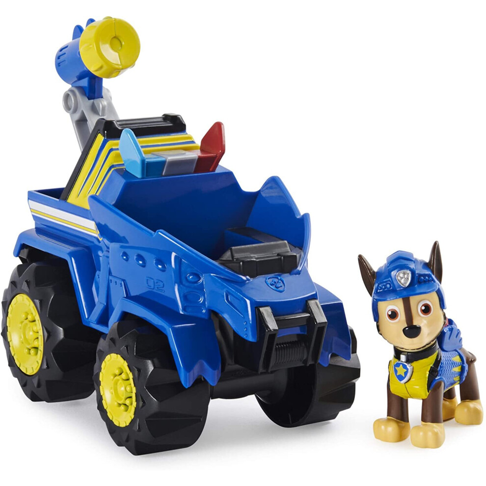 Paw Patrol 6056923 Dino Rescue ChaseÃ¢ÂÂs Deluxe Rev Up Vehicle with Mystery Dinosaur Figure