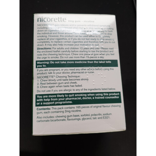 Nicorette Nicorette 2mg Gum Original Flavour 165 Pieces - New 1