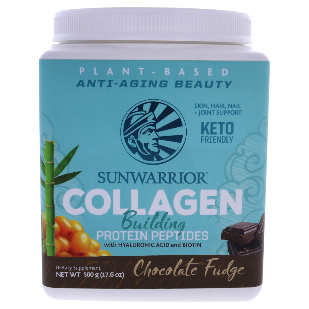 Sunwarrior Collagen Building Protein Peptides - Chocolate Fudge - 17.6 Oz Dietary Supplement