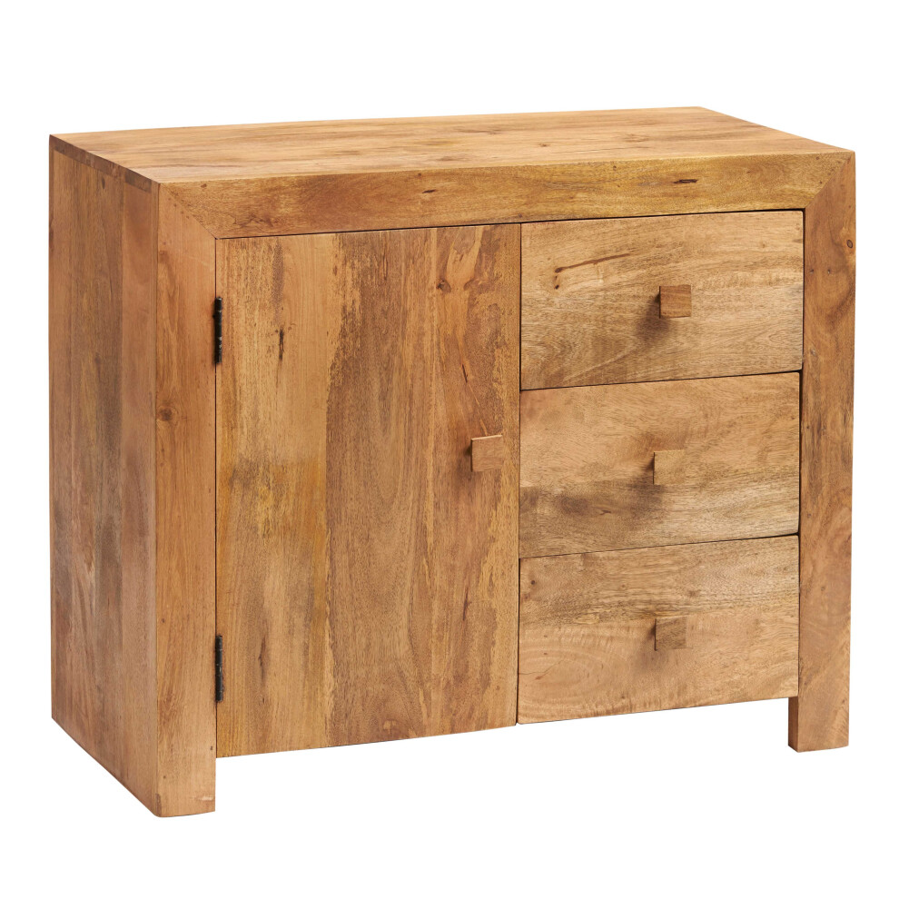 (3 Drawer Sideboard) Dakota Mango Light Wood TV Media Cabinet Furniture