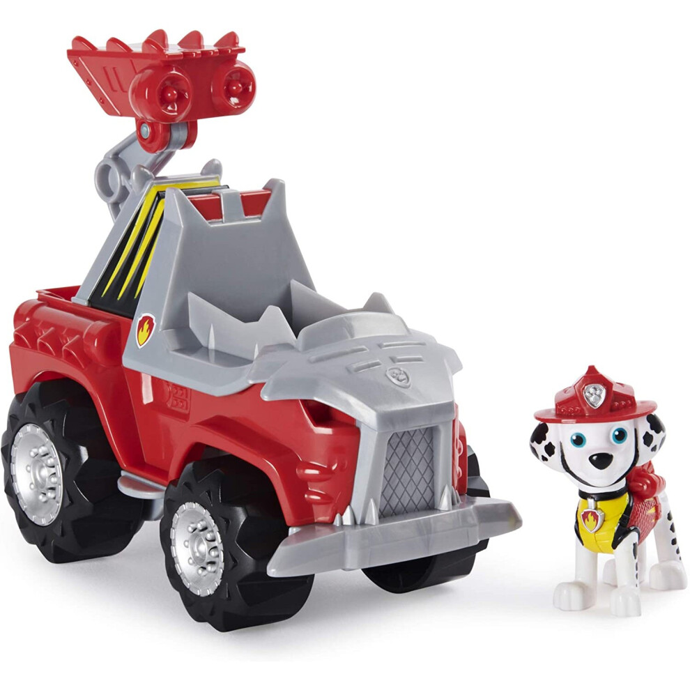 New Paw Patrol 6059518 - Dino Rescue MarshallâS Deluxe Rev Up Vehicle With Mystery Dinosaur Figure