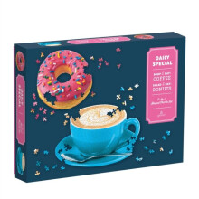 Set di 2 Puzzle forma: Caffè e Donuts