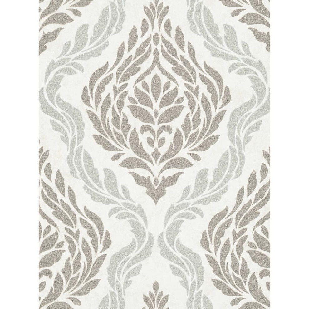 DUTCH WALLCOVERINGS Wallpaper White and Silver Home Decorative Wall Covering