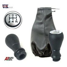 5-Speed Gear Shift Knob with Eco Leather Gaiter Cover for Citroen Xsara Picasso - Black, Easy Universal Fit