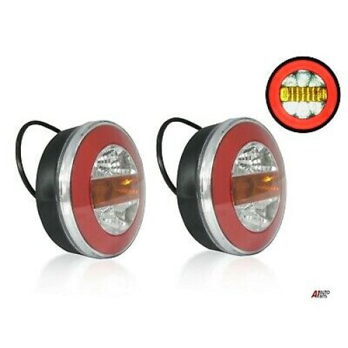 Ring Led Rear Light Set Of Round Neon Ring Led Hamburger Rear Tail Lamp Lights Truck Lorry ...
