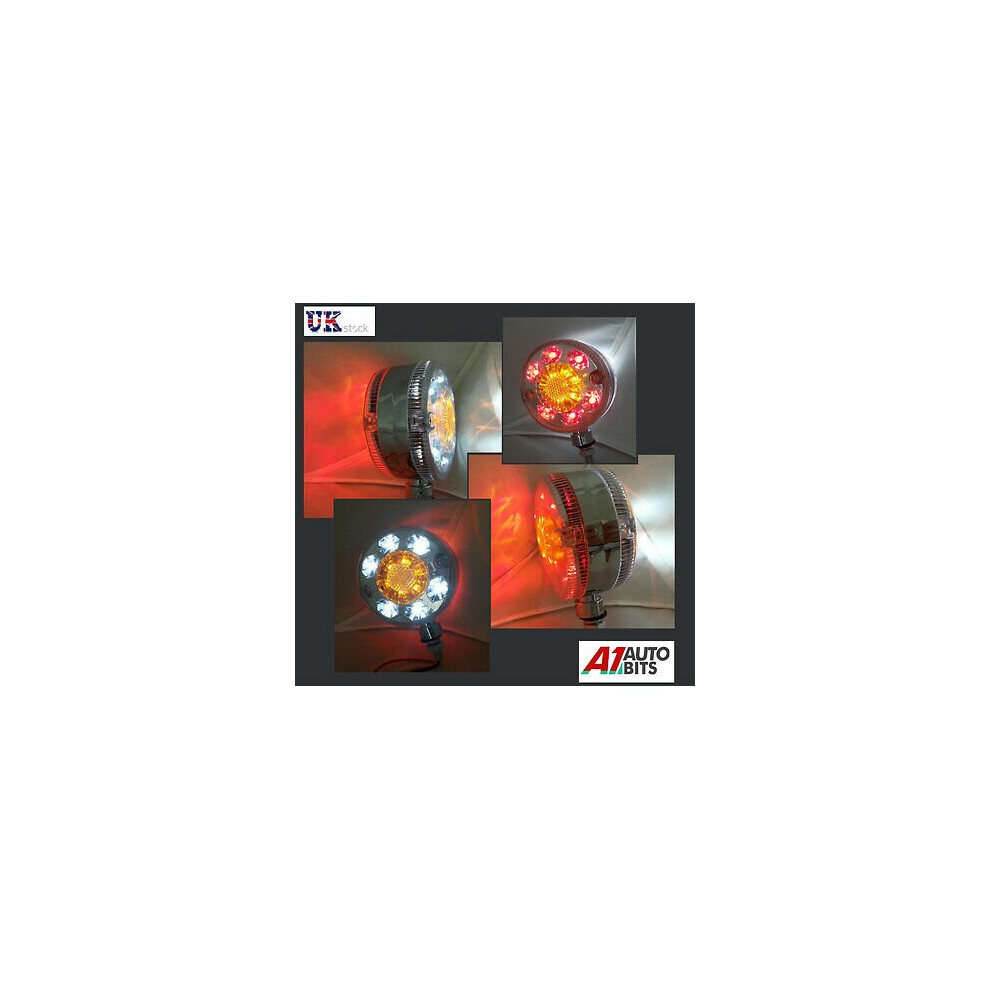 2X 12V SIDE AMBER RED WHITE CHROME MARKER LIGHTS INDICATOR LED MIRROR CHASSIS-image-OPC-P67GP6P-NEW