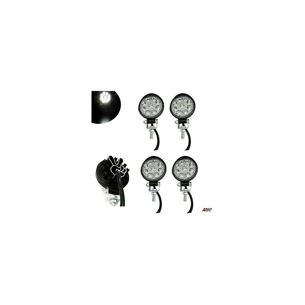Set Of 4 Waterproof 27w 9 Led Spot Round Mini Work Lights Lamp Offroad Tractor-image-OPC-P67GP7G-NEW