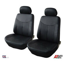 1+1 FRONT LEATHERETTE BLACK SEAT COVERS FOR TOYOTA YARIS AVENSIS RAV4 AURIS NEW